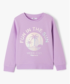 GEMO Sweat fille pastel fin à motifs brillants Violet