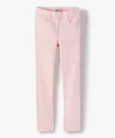 pantalon skinny uni a taille elastiquee fille rose pantalonsG131701_1