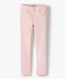 pantalon skinny uni a taille elastiquee fille roseG131701_1