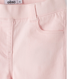 pantalon skinny uni a taille elastiquee fille rose pantalonsG131701_2