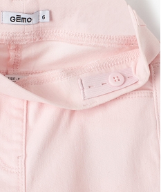 pantalon skinny uni a taille elastiquee fille rose pantalonsG131701_3