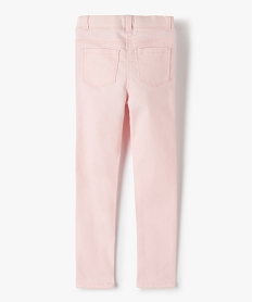 pantalon skinny uni a taille elastiquee fille rose pantalonsG131701_4