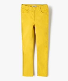 GEMO Pantalon skinny uni à taille élastiquée fille Jaune