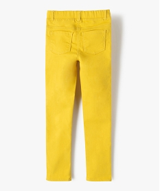 pantalon skinny uni a taille elastiquee fille jaune pantalonsG131801_3