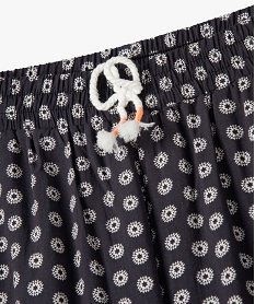 pantalon fille fluide imprime a taille elastiquee gris pantalonsG132701_3
