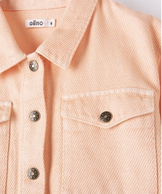 chemise fille manches longues en coton epais orangeG136301_2