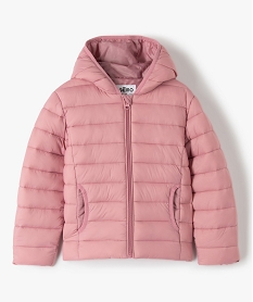 GEMO Blouson fille matelassé à capuche en matière déperlante Rose