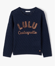 GEMO Pull fille ajouré et pailleté - LuluCastagnette Bleu