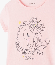 GEMO Tee-shirt fille pastel à motif pailleté Orange