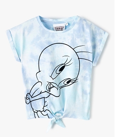 GEMO Tee-shirt fille avec motif Titi et Grosminet – Looney Tunes Bleu