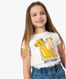 GEMO Tee-shirt fille manches courtes Le Roi Lion - Disney blanc chine