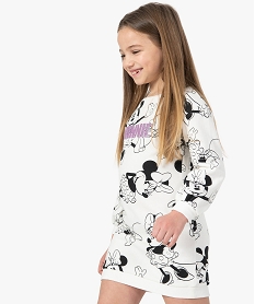 GEMO Robe fille en sweat molletonné à motif brillant - Disney Beige