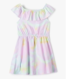 GEMO Robe fille tie-and-dye avec col volanté Multicolore