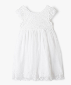 GEMO Robe de cérémonie fille en tulle à dos en V Beige