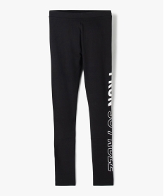 GEMO Leggings de sport fille avec inscription sur le côté Noir