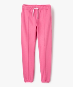 GEMO Pantalon de jogging fille molletonné à couture avant Rose