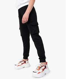 GEMO Pantalon de jogging fille avec poches à rabat Noir