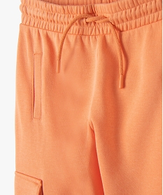 pantalon de jogging fille avec poches a rabat orangeG156101_2