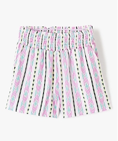 short fille leger a taille smockee multicoloreG156901_1