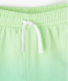 short fille sportswear en maille en degrade de couleur vert shortsG159201_2