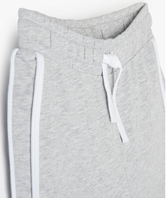 short fille en maille look sportswear a taille elastiquee gris shortsG159701_3
