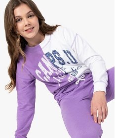 GEMO Sweat fille bicolore - Camps United Violet