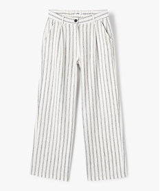 GEMO Pantalon fille large et souple à rayures kaki chine