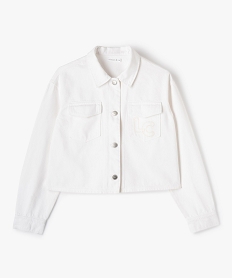 GEMO Veste en jean fille coupe chemise - LuluCastagnette blanc standard