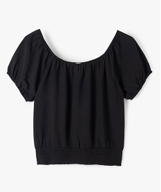 blouse fille a col bardot et smocks noirG163301_1