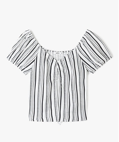 GEMO Blouse fille courte à dos smocké Imprimé