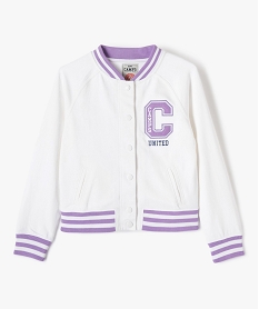 GEMO Blouson fille esprit Collège Américain - Camps United Blanc