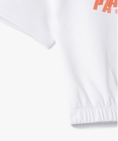tee-shirt fille court avec bas elastique blancG167001_4