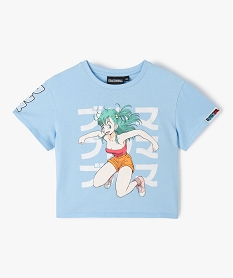 GEMO Tee-shirt fille crop top imprimé - Dragon Ball Z Bleu