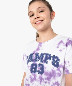 GEMO Tee-shirt fille large avec motif tie-and-dye - Camps United Imprimé