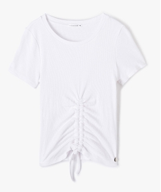 GEMO Tee-shirt fille à manches courtes en maille côtelée - LuluCastagnette blanc standard