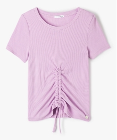 GEMO Tee-shirt fille à manches courtes en maille côtelée - LuluCastagnette violet standard