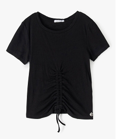 GEMO Tee-shirt fille à manches courtes en maille côtelée - LuluCastagnette noir standard