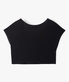 GEMO Tee-shirt fille crop top à dos ouvert noir standard