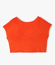 tee-shirt fille crop top a dos ouvert orange tee-shirtsG169901_1