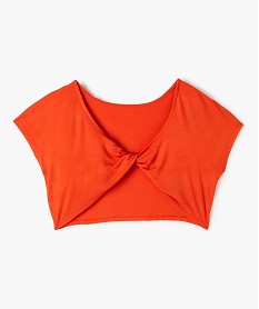tee-shirt fille crop top a dos ouvert orange tee-shirtsG169901_3