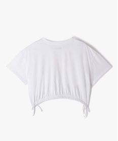 tee-shirt fille coupe courte et ample au look vintage blancG170501_3