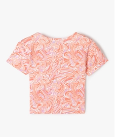 tee-shirt fille court imprime multicolore orangeG170701_3