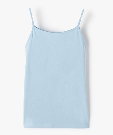 GEMO Débardeur en coton extensible à fines bretelles fille bleu standard