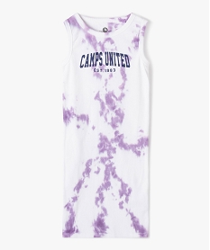 GEMO Robe fille en maille côtelée tie-and-dye - Camps United violet vif