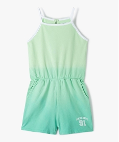 GEMO Combishort fille sportswear en jersey au coloris dégradé Vert