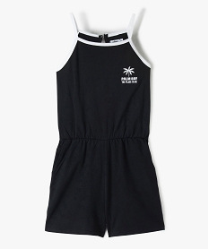combishort fille sportswear en jersey uni et details contrastants noirG174301_1