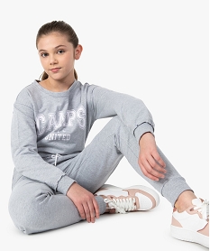 GEMO Combinaison pantalon fille en maille sportswear - Camps Untited Gris