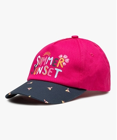 GEMO Casquette fille à visière imprimée oiseaux Rose