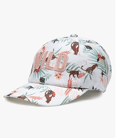 casquette fille imprime jungle et paillettes rose chineG177201_1