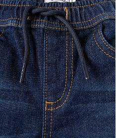 bermuda garcon en jean extensible avec revers cousus grisG177901_2
